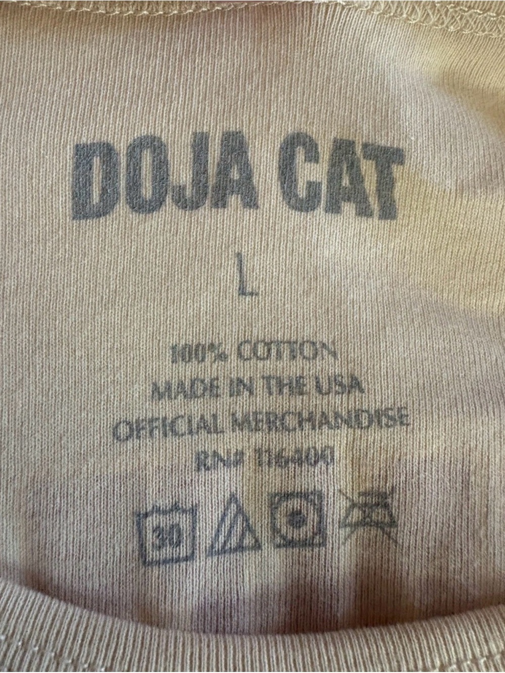 Doja Cat Scarlet Tour USA Graphic Crop Top - Cream with Pink & Blue NWOT - Picture 3 of 3
